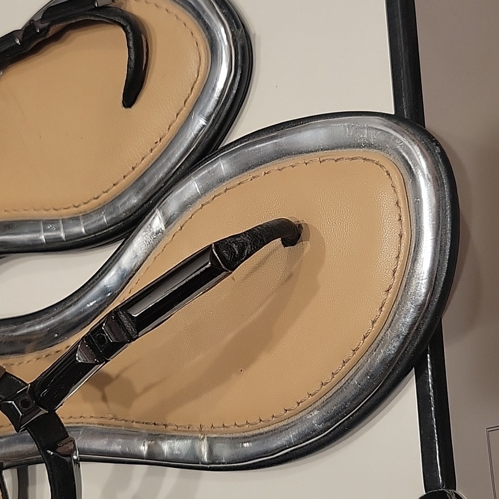 ANTONIO MELANI Black and Silver Thong Sandal - Picture 2 of 6